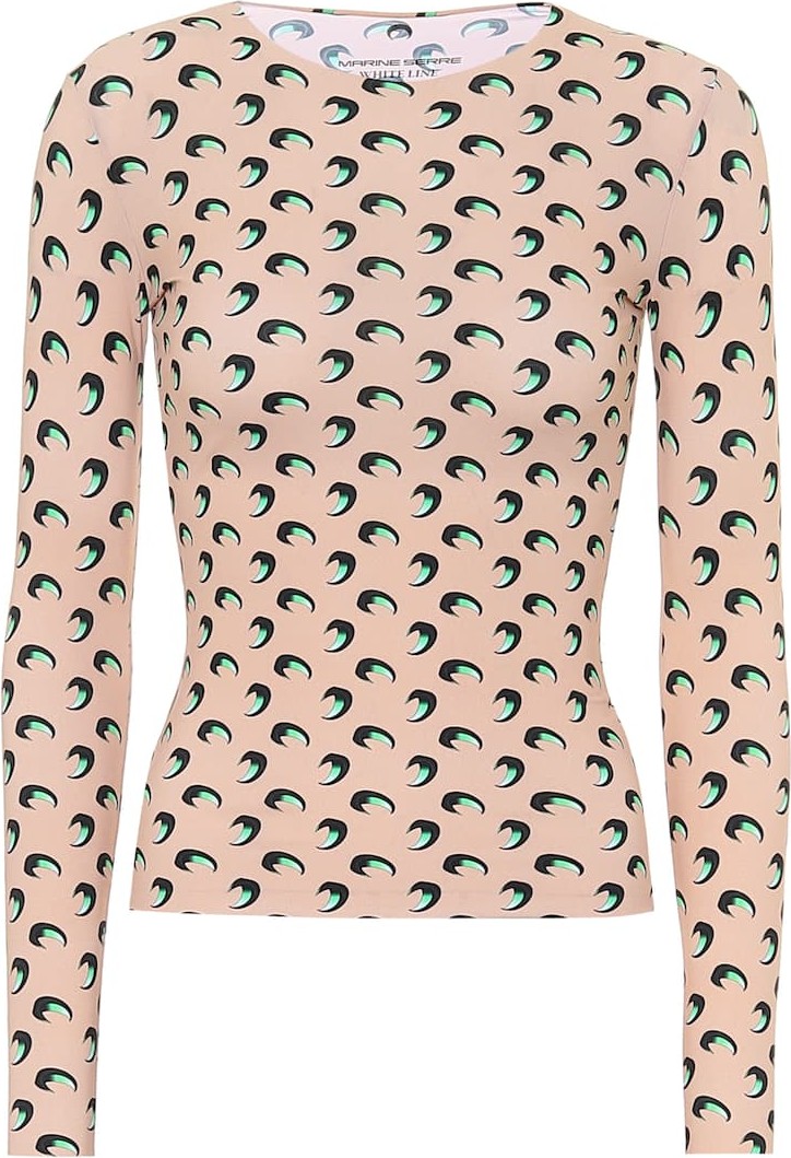 Marine Serre Printed stretch-jersey top
