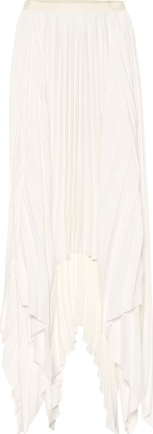 Khaite Charlotte pleated satin midi skirt