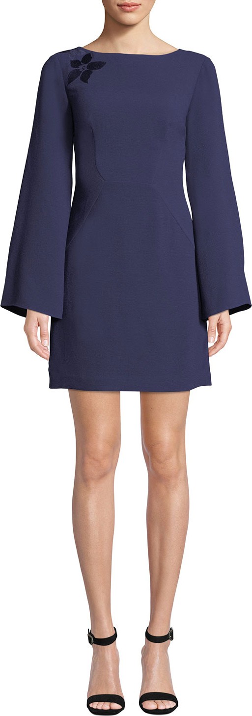 Trina Turk Engaging Sheer-Back Crepe Dress