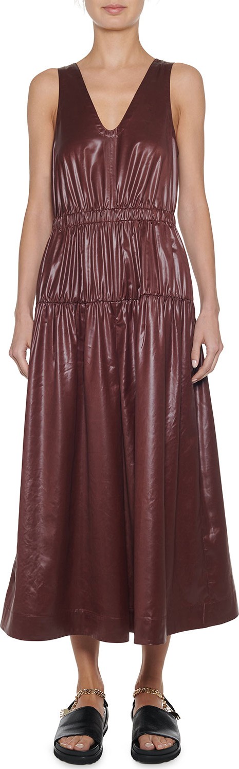 Tibi Sleeveless Shirred Culotte Jumpsuit
