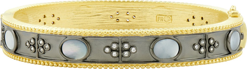 Freida Rothman Imperial Mother-of-Pearl Hinge Bangle