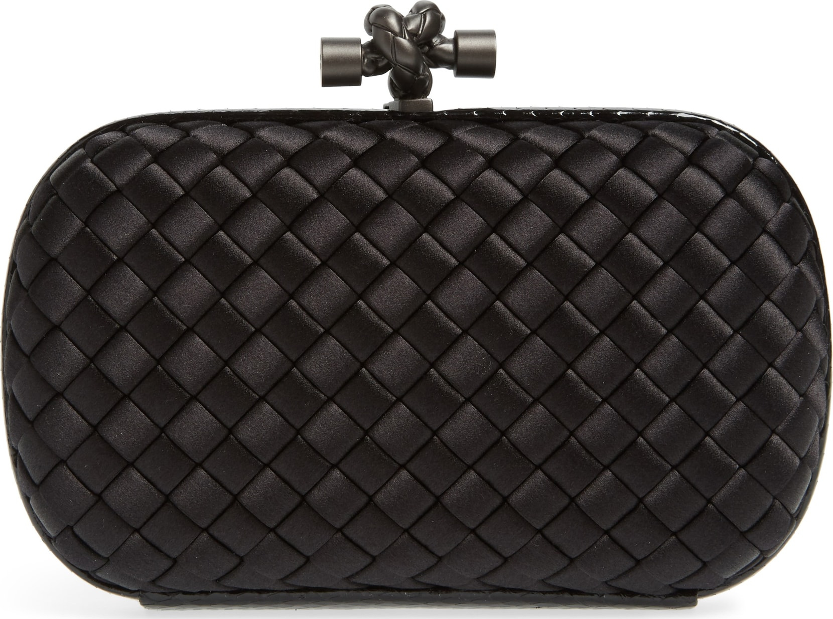 Bottega Veneta Satin & Genuine Snakeskin Clutch