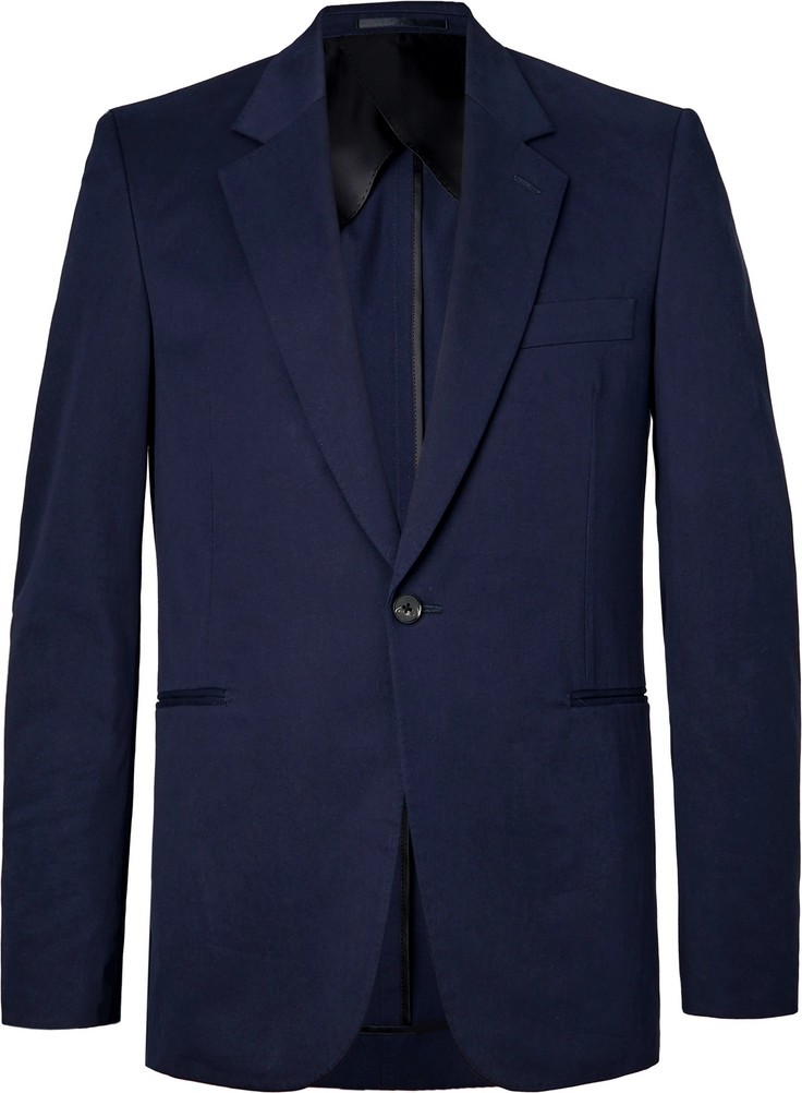 THE ROW Navy Michel Slim-Fit Cotton and Cashmere-Blend Blazer