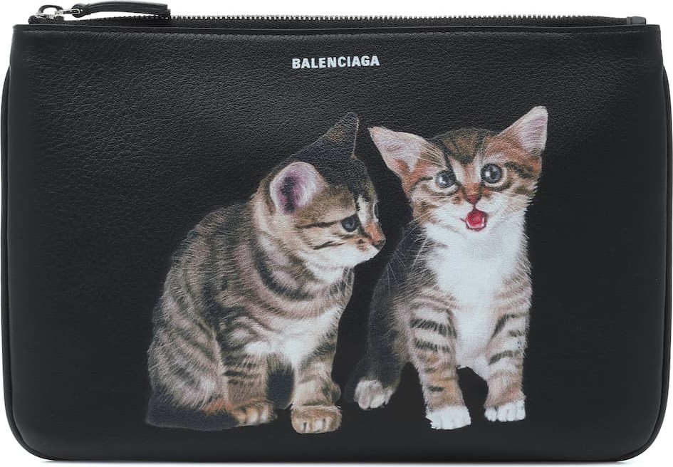 Balenciaga Kitten leather pouch