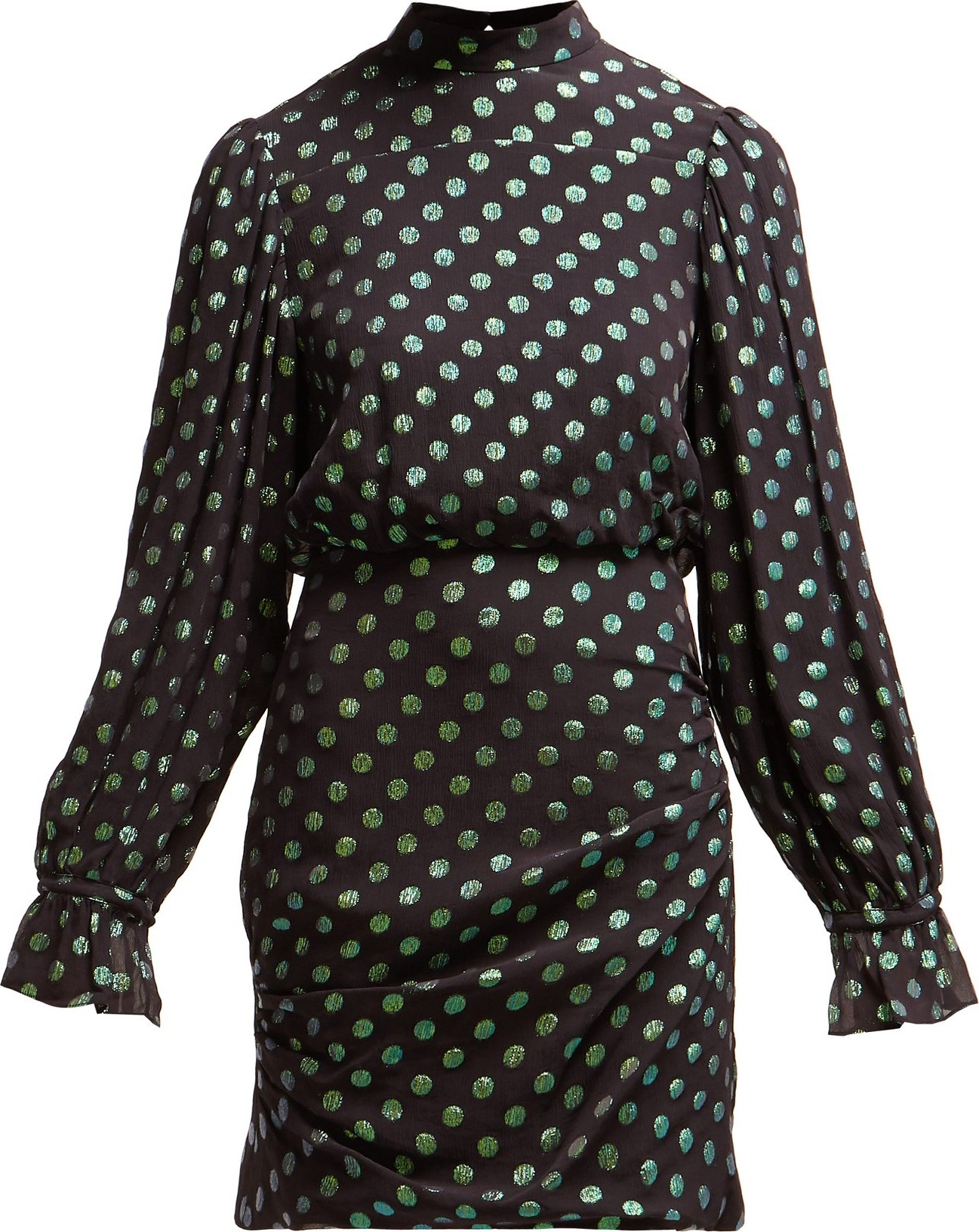 Saloni Rina polka dot silk dress