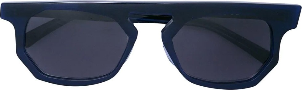 Julien David Blue titanium geometric sunglasses