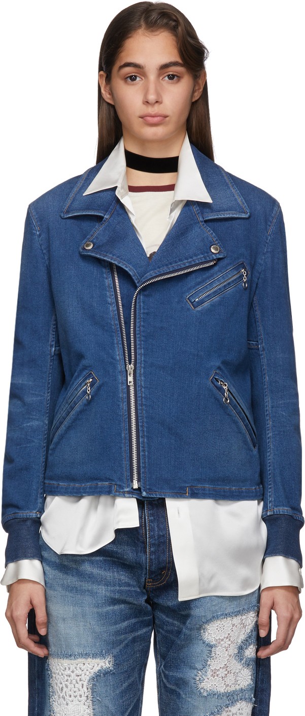 Junya Watanabe Indigo Denim Moto Jacket
