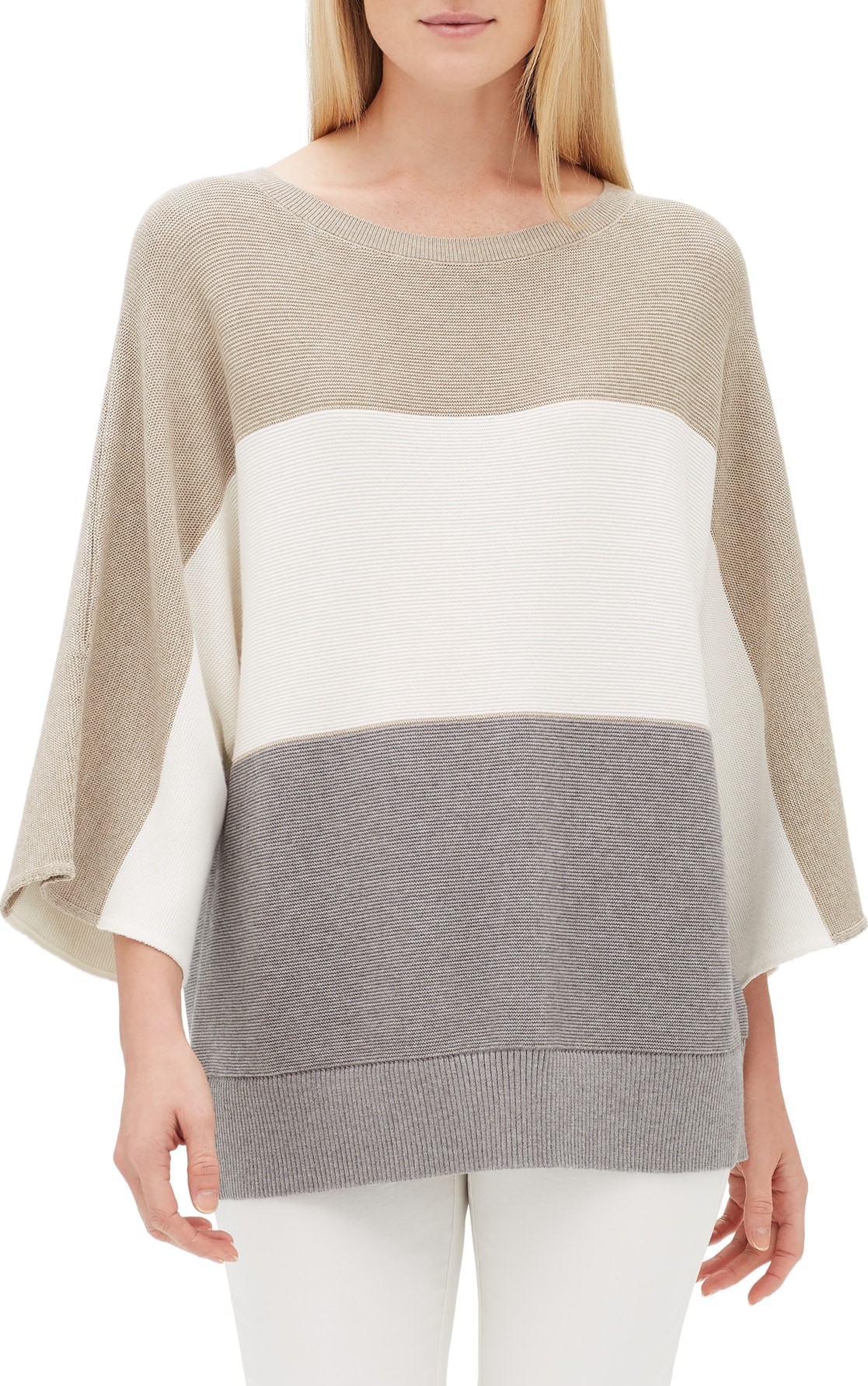 Lafayette 148 New York Stripe Dolman Sweater