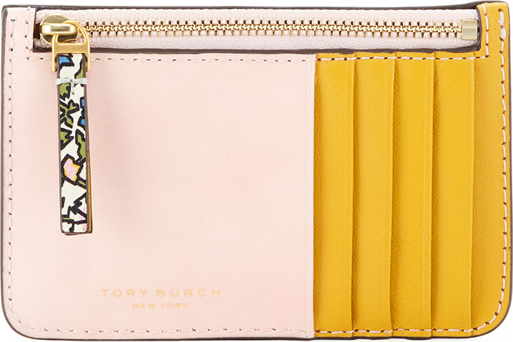 Tory Burch Colorblock Zip Card Case