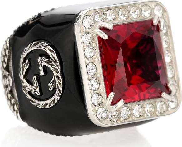 Gucci Embellished sterling silver ring