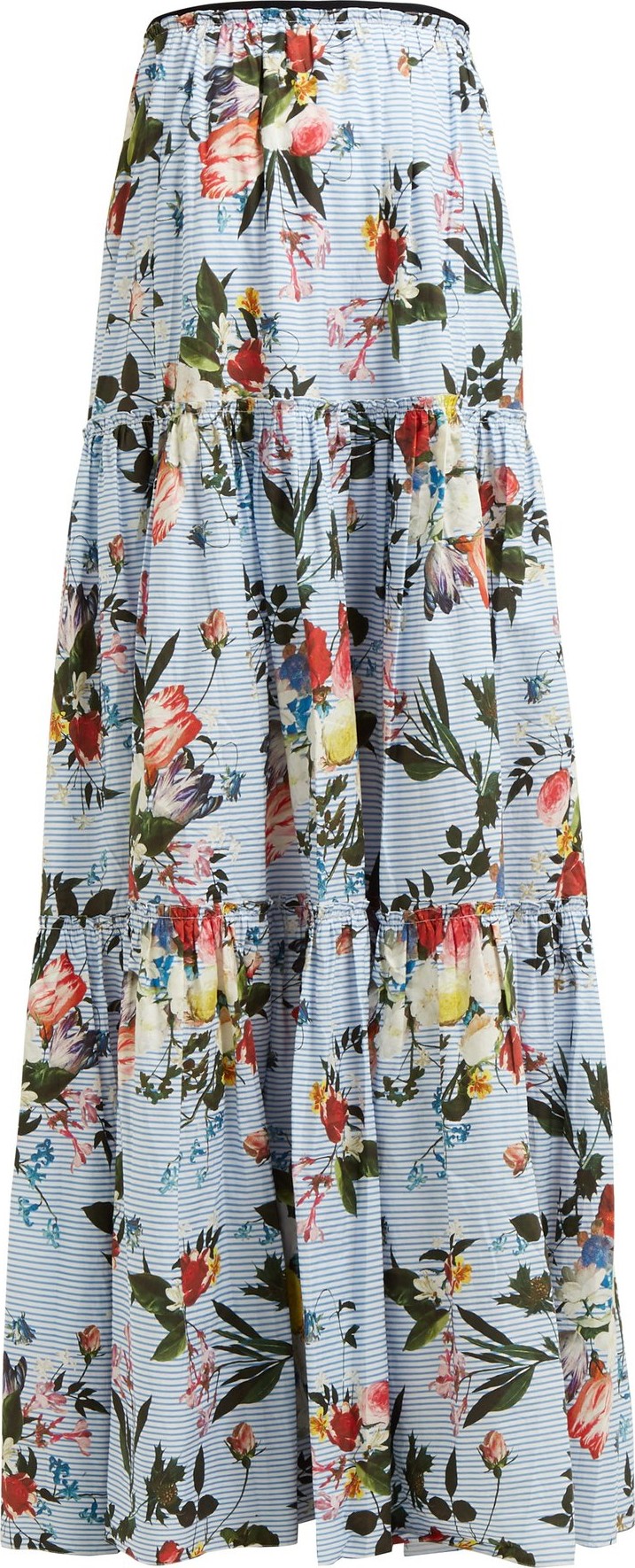 Erdem Sigrid tiered floral-print cotton maxi skirt