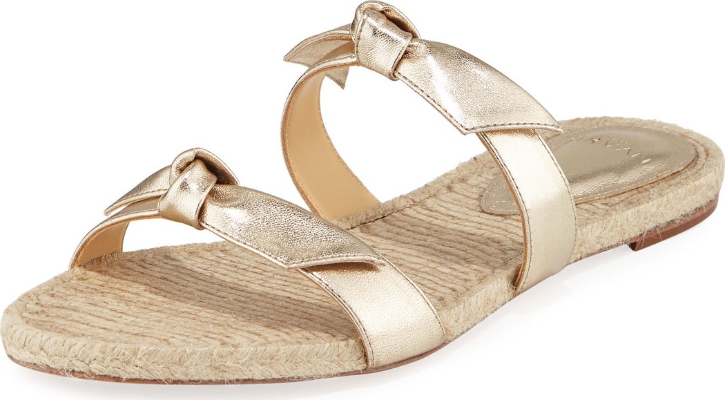 Alexandre Birman Clarita Knotted Espadrille Sandals, Gold