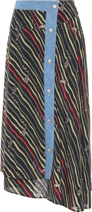 LOEWE X Paula's Ibiza denim-trimmed skirt