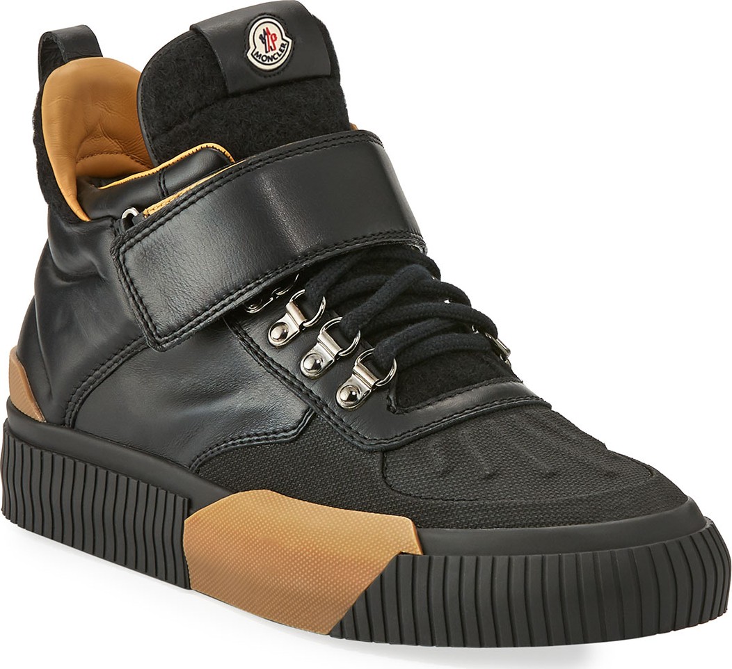 Moncler Cyprien Leather Hiking Boot, Black