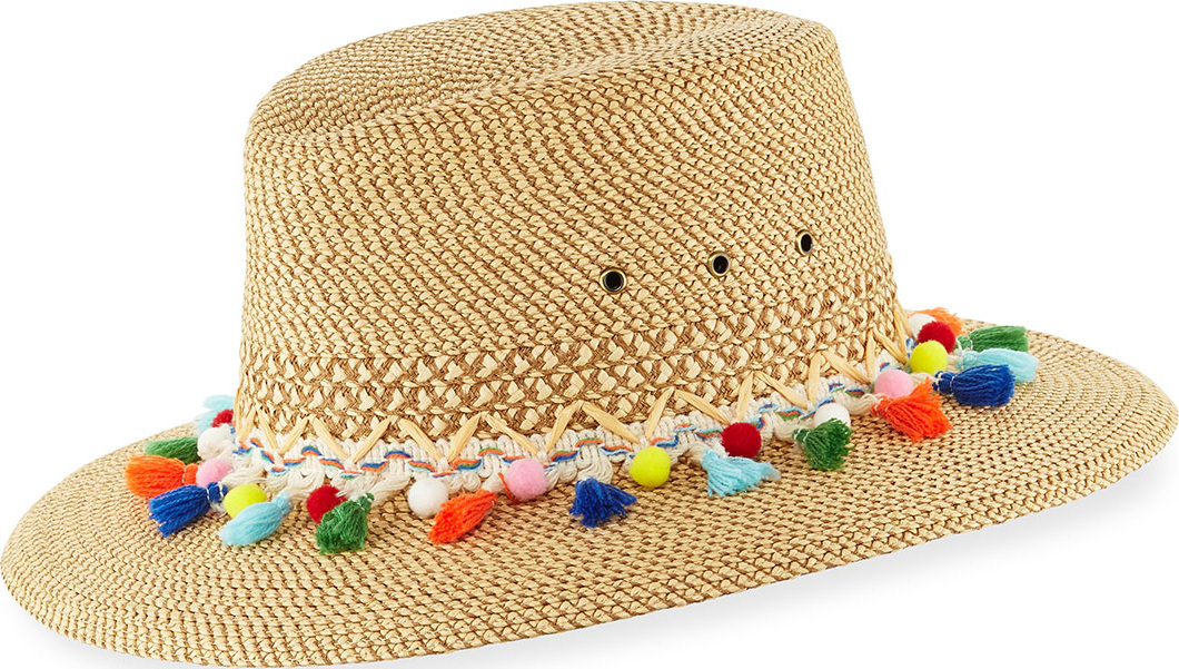 Eric Javits Bahia Squishee Packable Sun Fedora Hat, Beige
