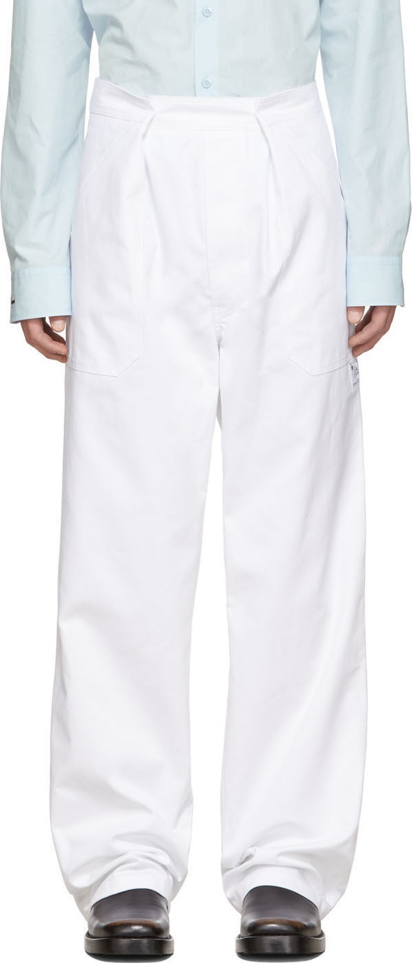 Raf Simons White Heroes & Losers Wide Fit Trousers