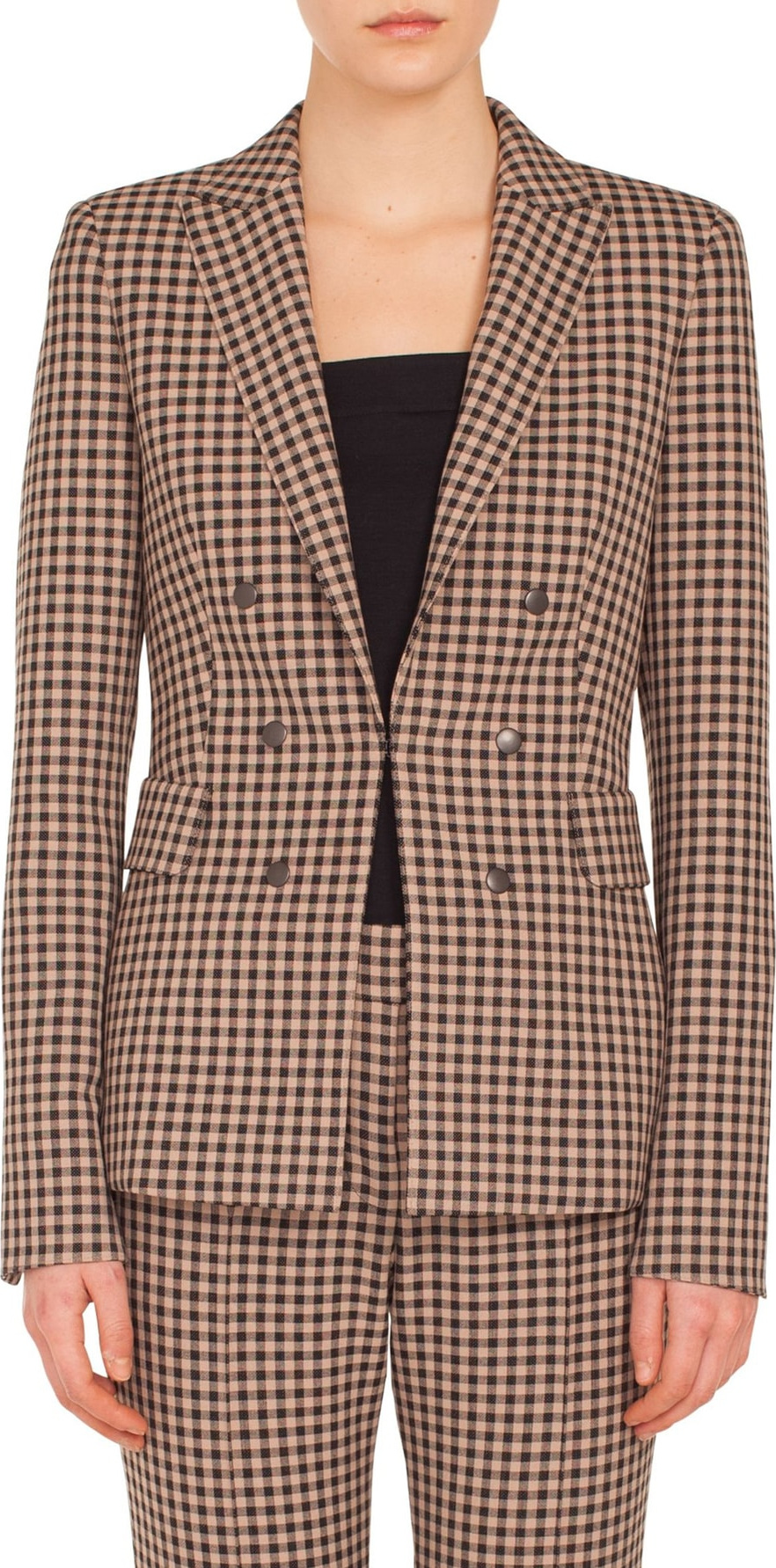 Akris Punto Check Jersey Blazer