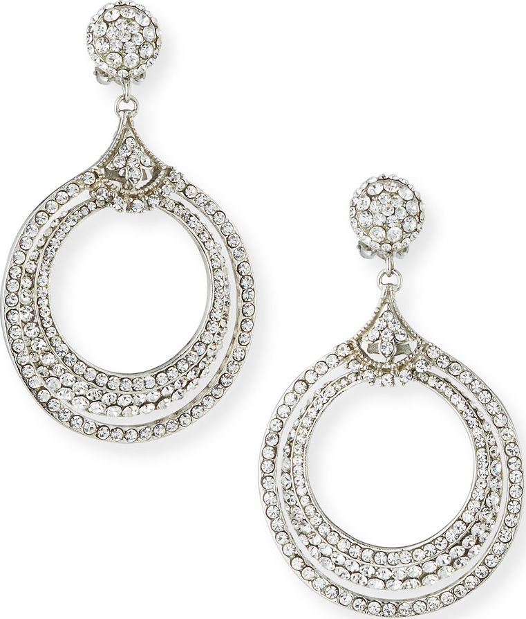 Jose & Maria Barrera Crystal Double Hoop Earrings