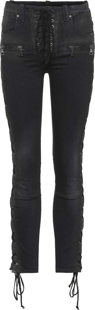 Unravel Lace-up skinny jeans