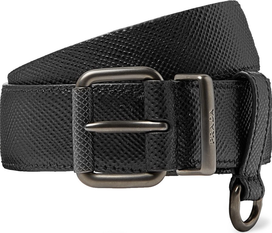 Prada 3cm Black Saffiano Leather Belt