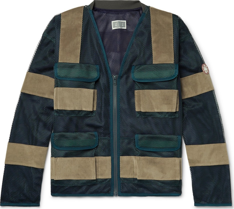 Cav Empt Velvet-Panelled Mesh Jacket