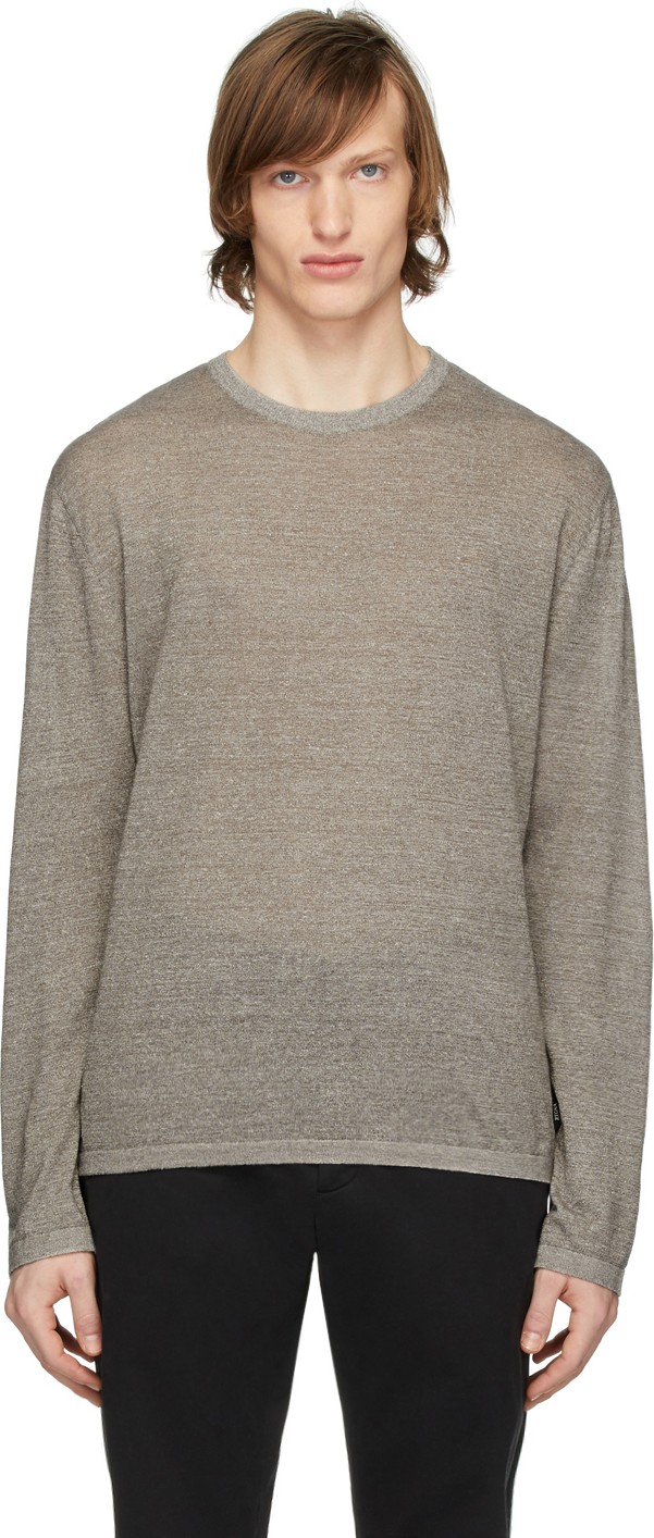 Z Zegna Brown Linen Long Sleeve T-Shirt