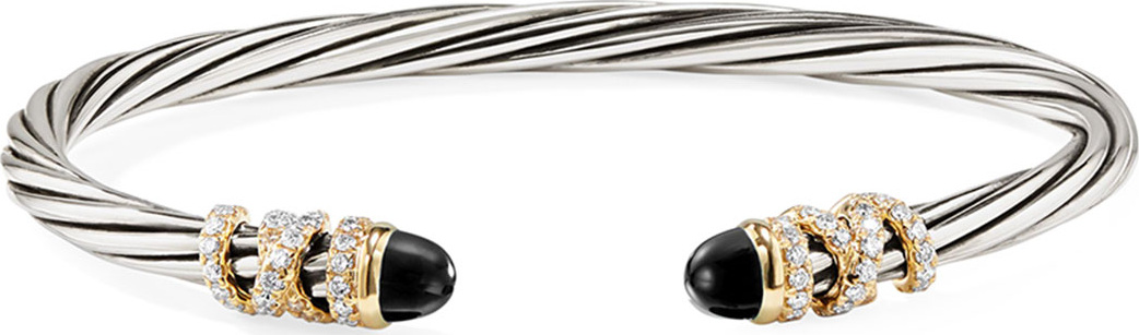 David Yurman 4mm Helena Cabochon Tip Bracelet with Diamonds