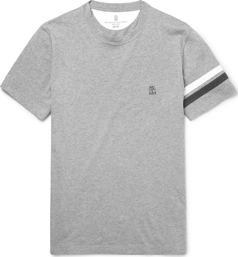 Brunello Cucinelli Striped Cotton-Jersey T-Shirt