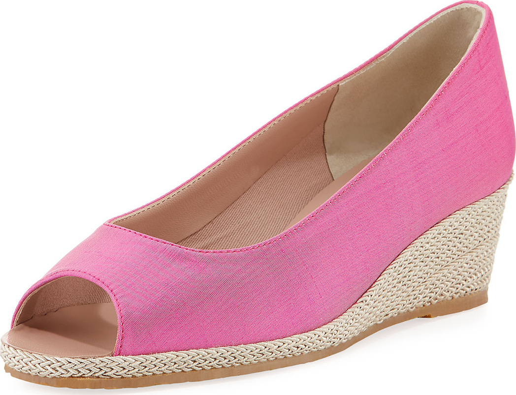 Sesto Meucci Bali Soft Shantung Peep-Toe Espadrille