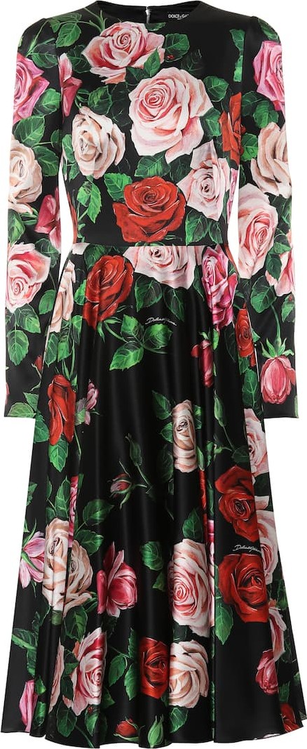 Dolce & Gabbana Floral stretch silk midi dress