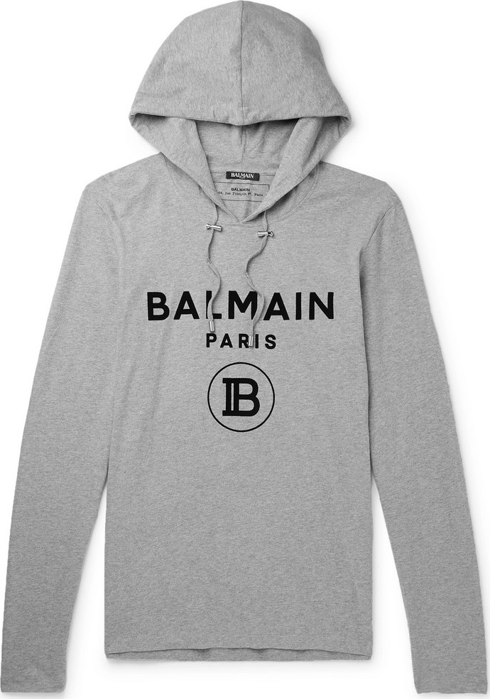 Balmain Logo-Print Cotton-Jersey Hoodie