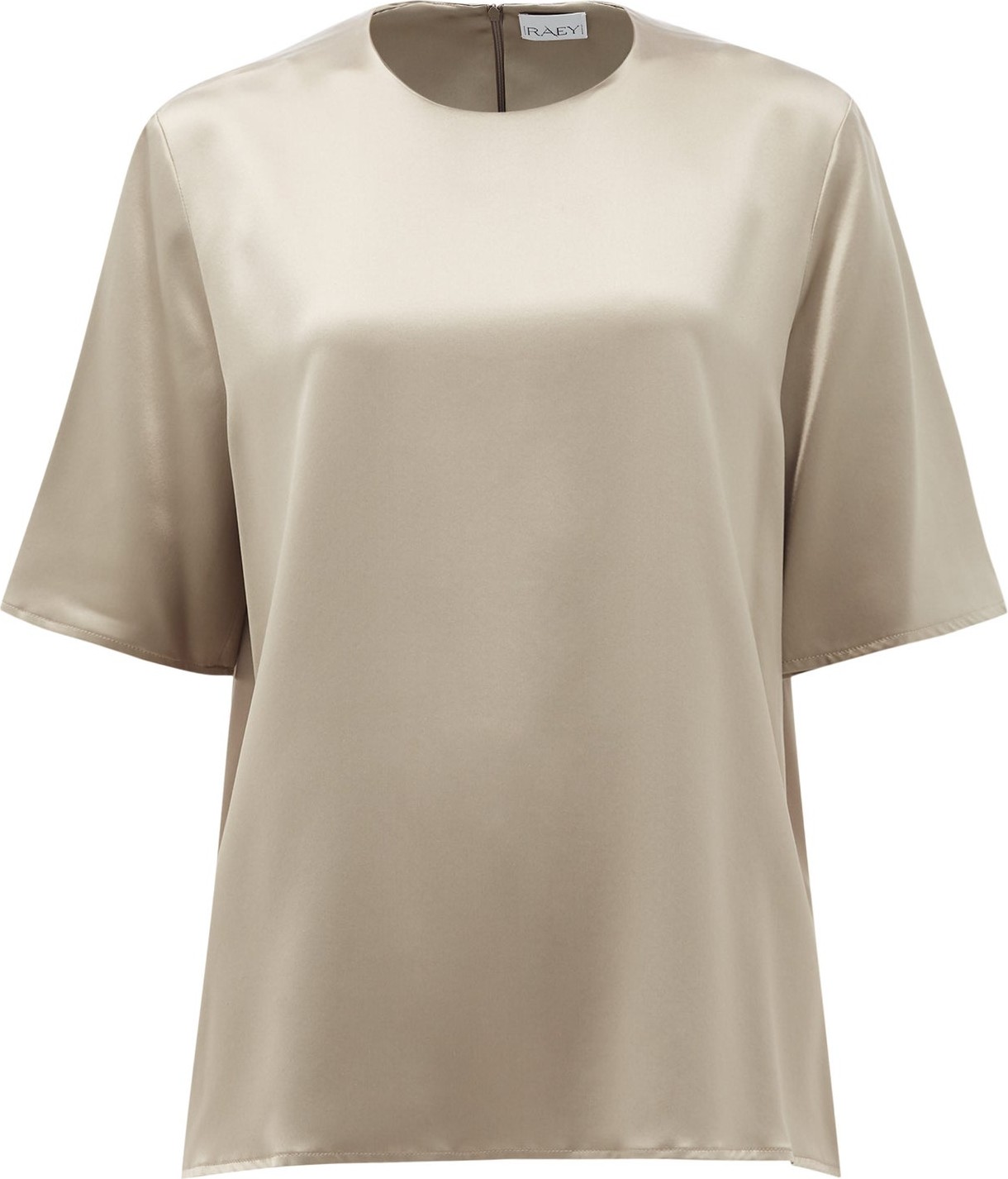 Raey Crew-neck silk-satin top