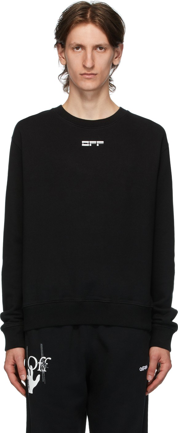 Off White Black Masked Face Sweatshirt