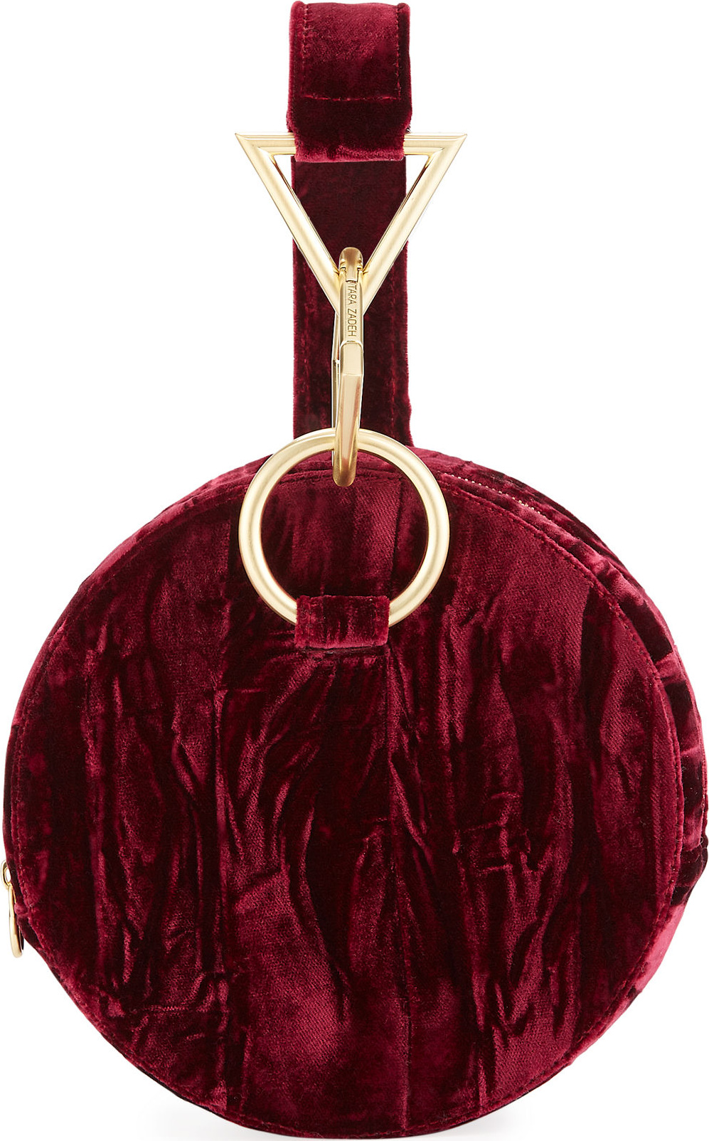 Tara Zadeh Crushed Velvet Round Wristlet