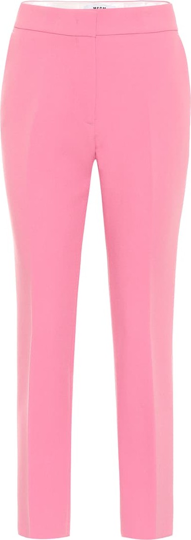 MSGM Mid-rise slim stretch-cady pants