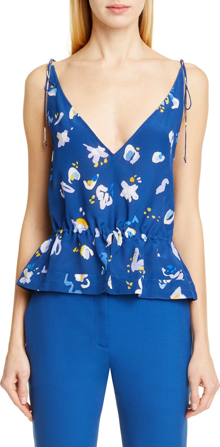 Altuzarra Print Sleeveless Peplum Top