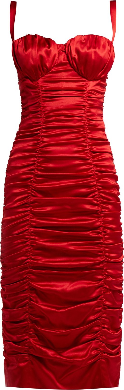 Dolce & Gabbana Ruched silk-blend satin midi dress
