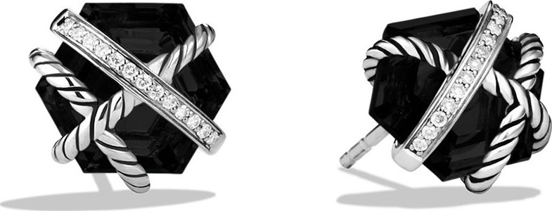 David Yurman Hex Cable Wrap Earrings with Diamonds
