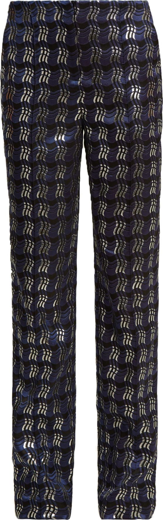 DIANE von FURSTENBERG Waved-check jacquard straight-leg trousers