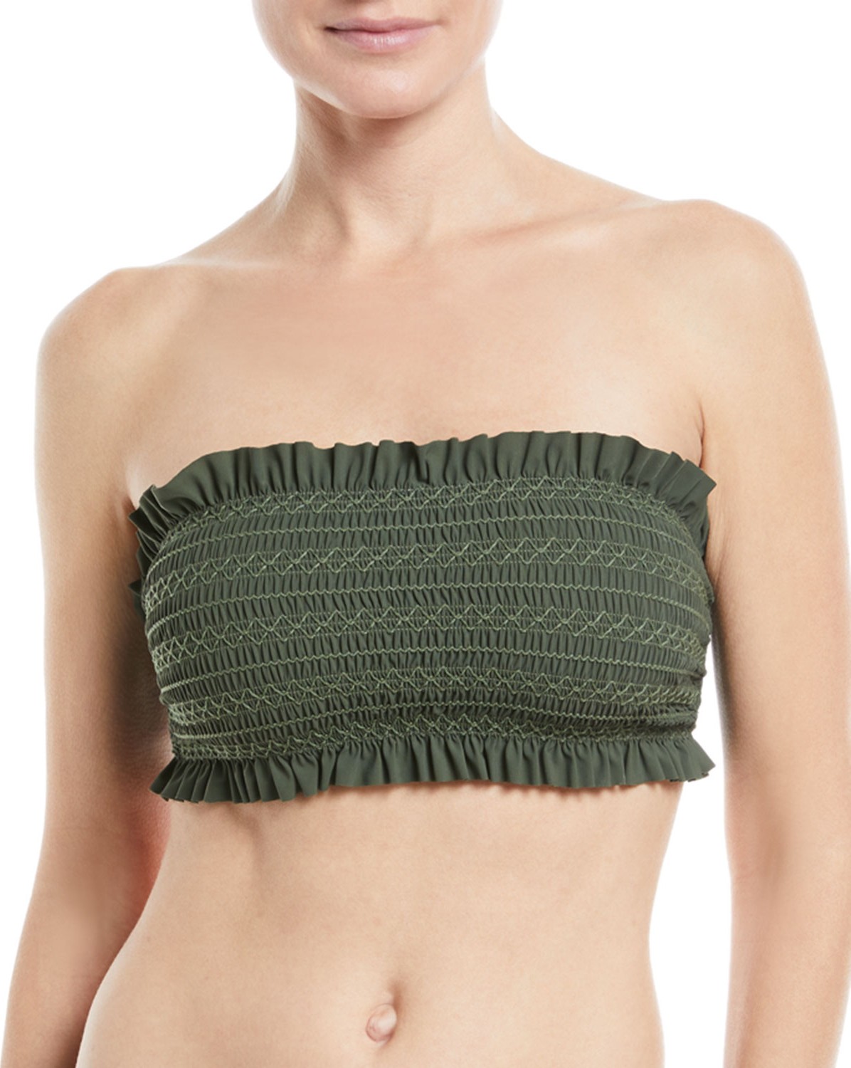 Tory Burch Cone Sizeta Smocked Ruffle Top