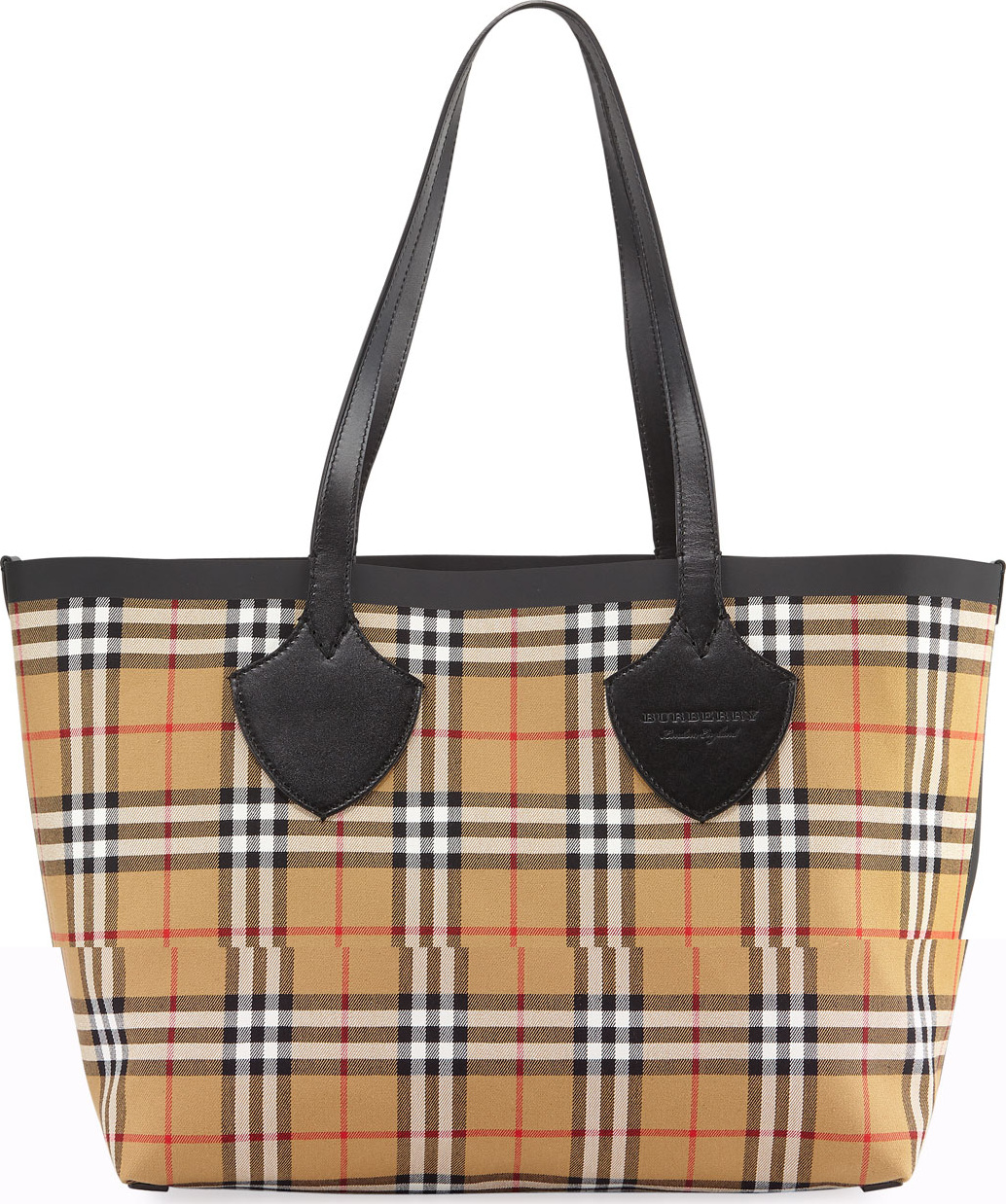 Burberry London England Reversible Canvas Check Medium Tote Bag