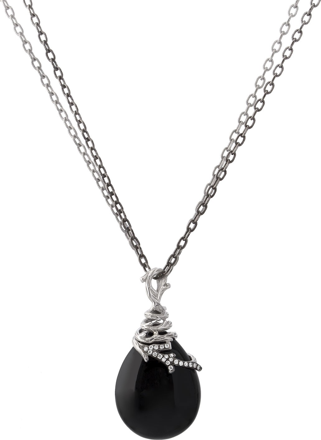 Michael Aram Enchanted Forest Wrap Necklace w/ Onyx & Diamonds