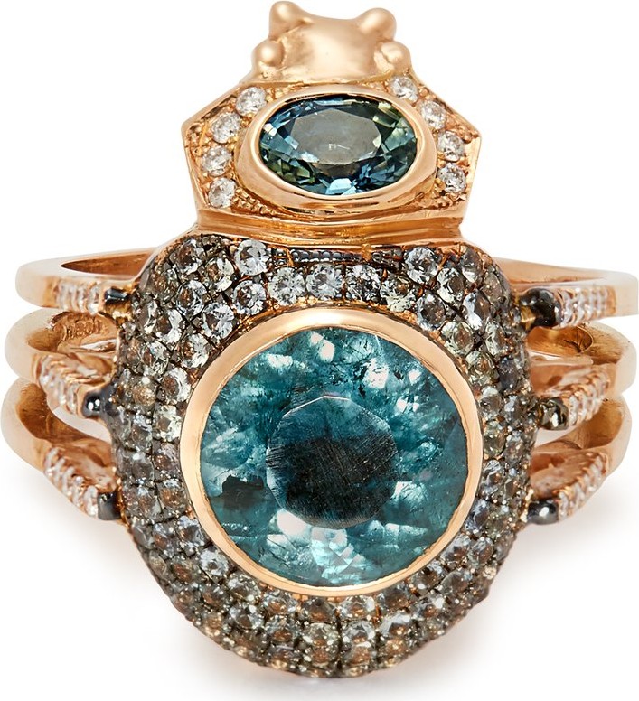 Daniela Villegas Odysseus 18kt gold, tourmaline & sapphire ring