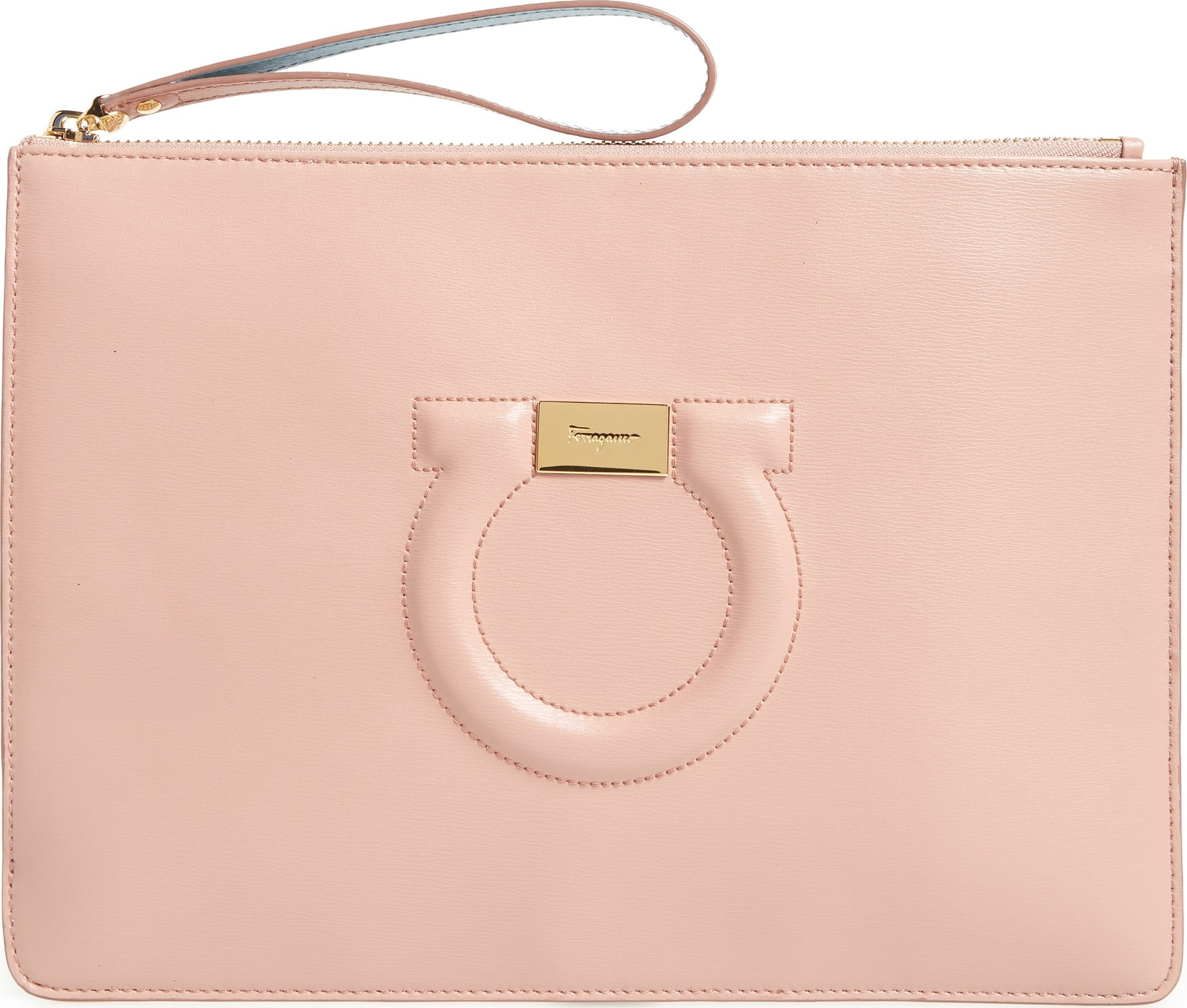 Salvatore Ferragamo Gancio Leather Wristlet