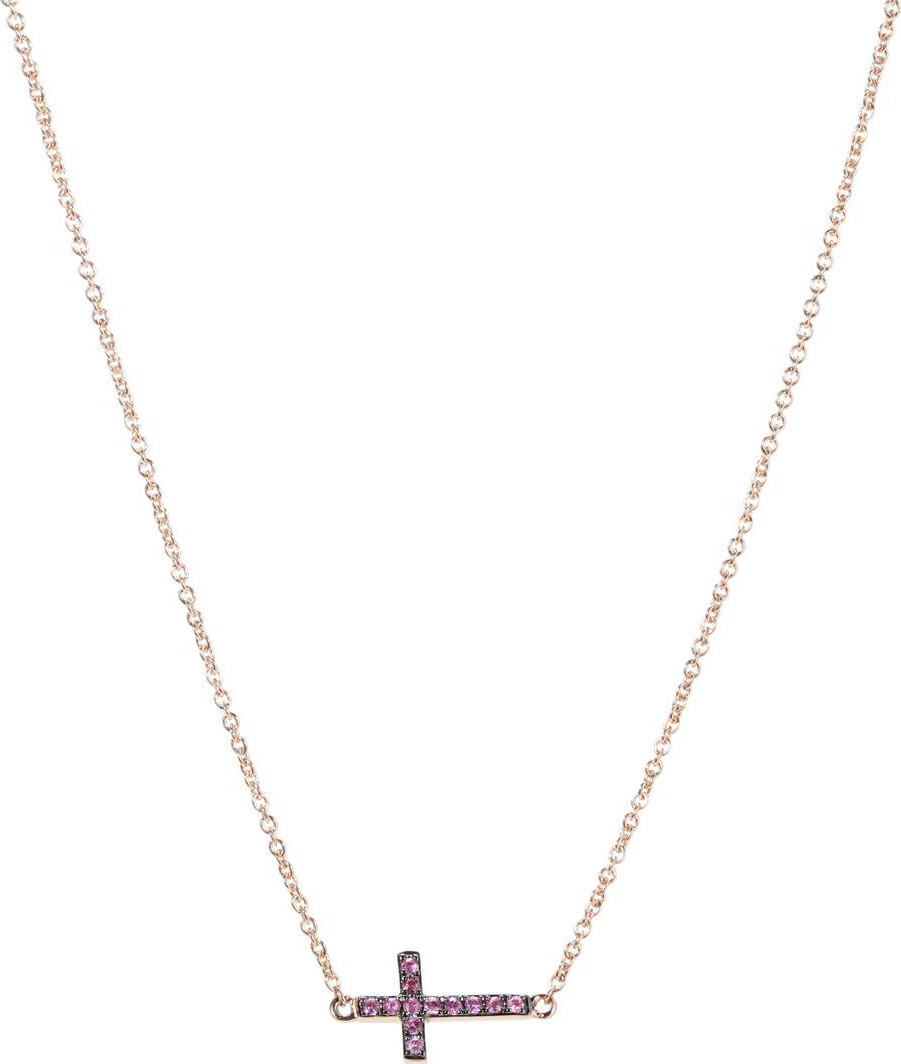 Sydney Evan Mini Cross 14kt gold necklace