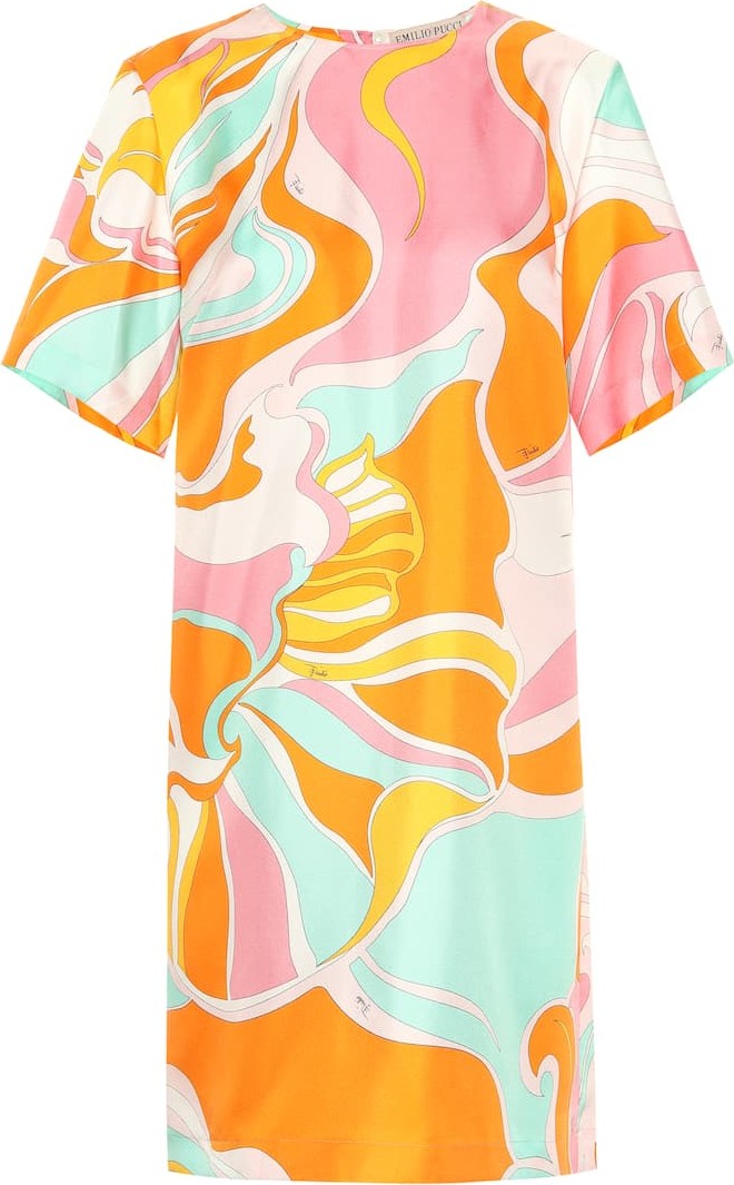 Emilio Pucci Printed silk twill dress