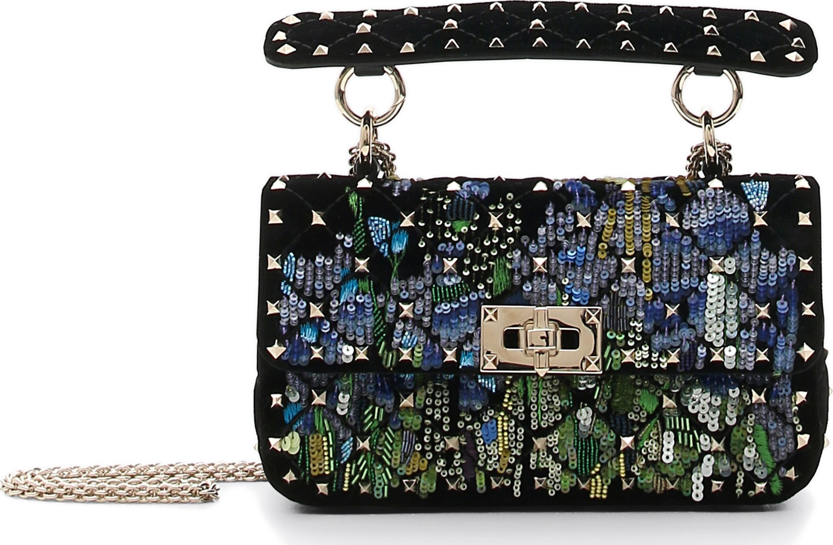 Valentino Small Spike.It Floral Sequin Bag