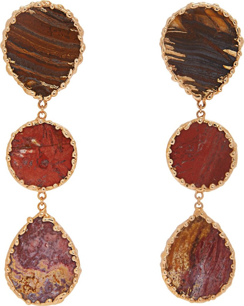 Rosantica Wallace triple agate-drop earrings