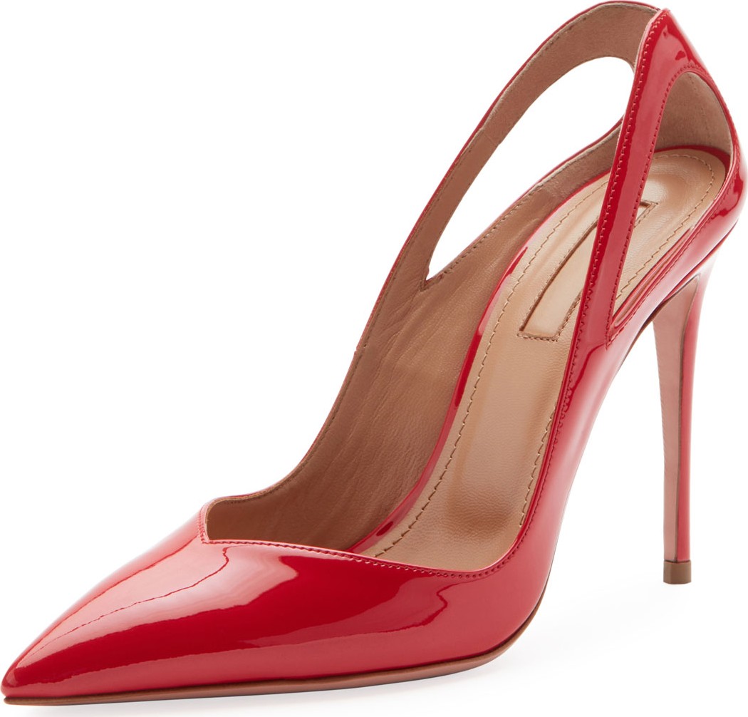 Aquazzura Shiva Patent Cutout Pumps