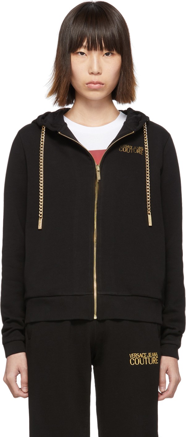 Versace Jeans Couture Black Curb Chain Hoodie